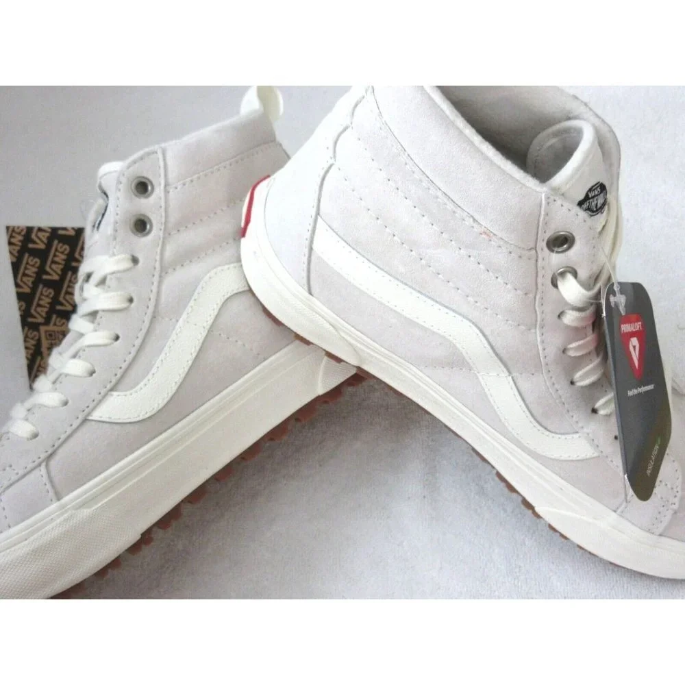 Vans Women's Sk8-Hi MTE-1 Marshmallow White Suede All weather Boots Sizes NIB